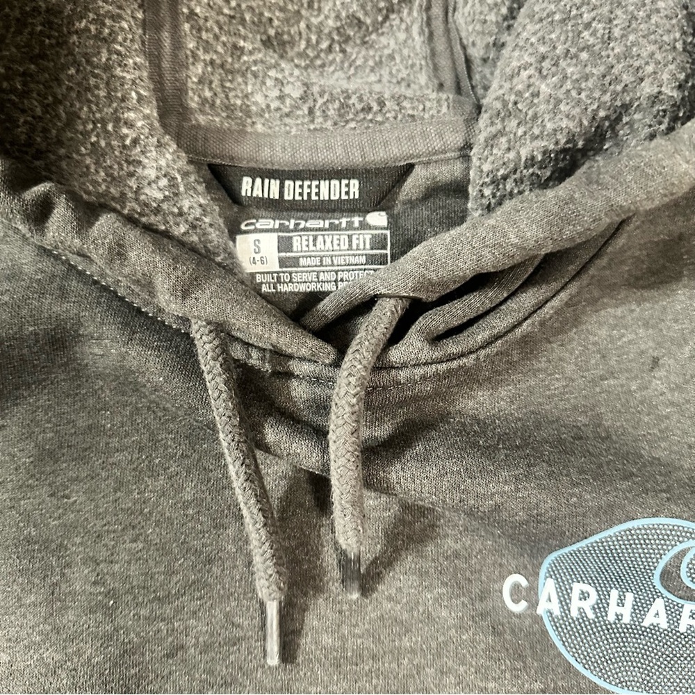 Carhartt Charcoal Hoodie with Logo, Small (4-6) Women’s - Picture 3 of 6